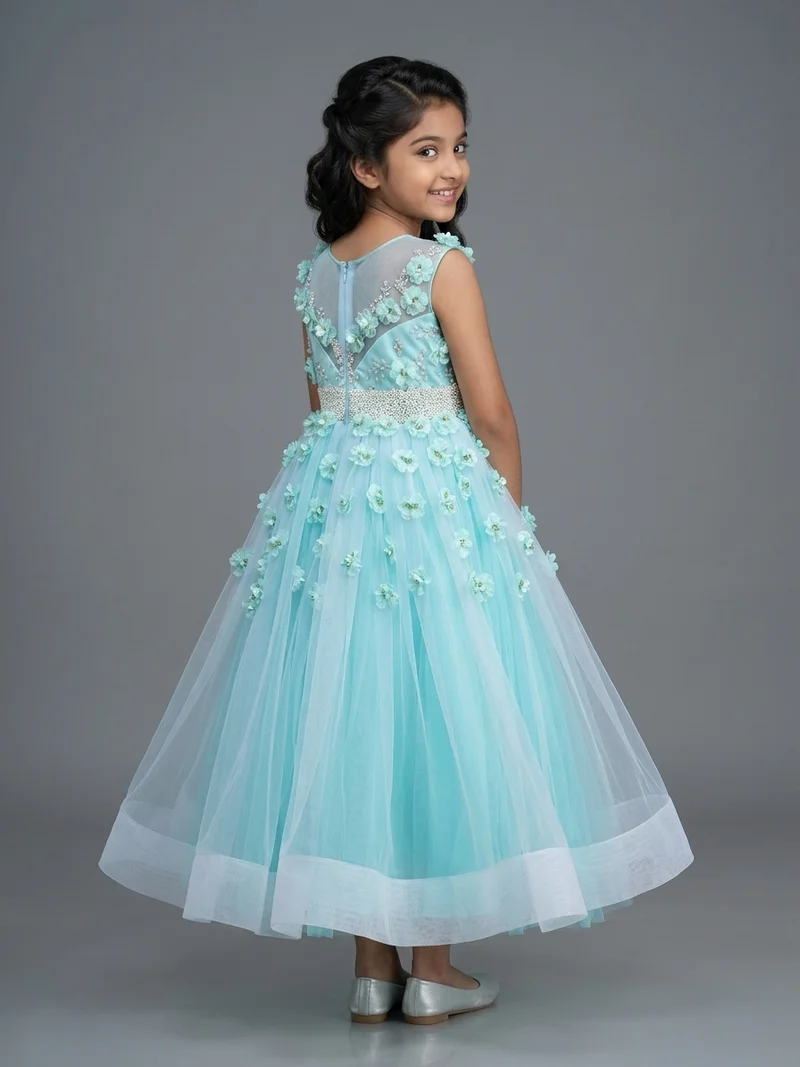 Aqua Bloom Princess Frock