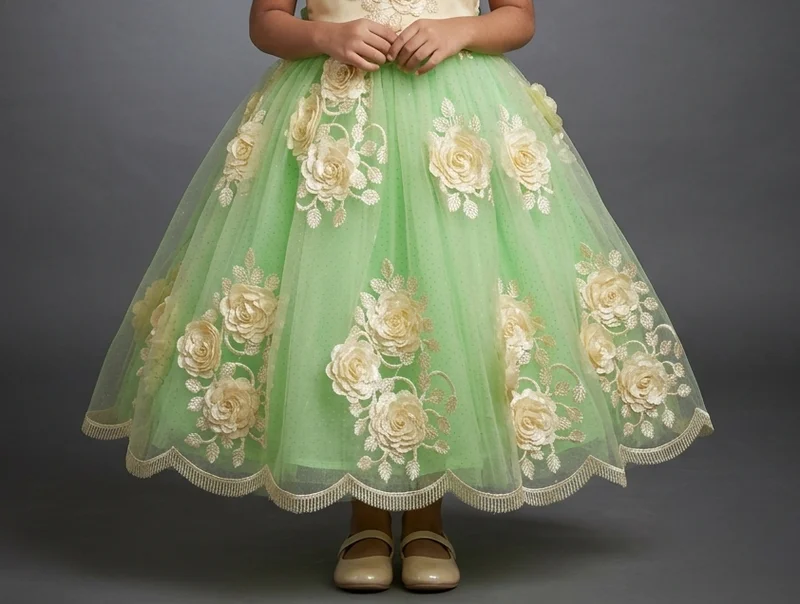 Ivory Green Frock