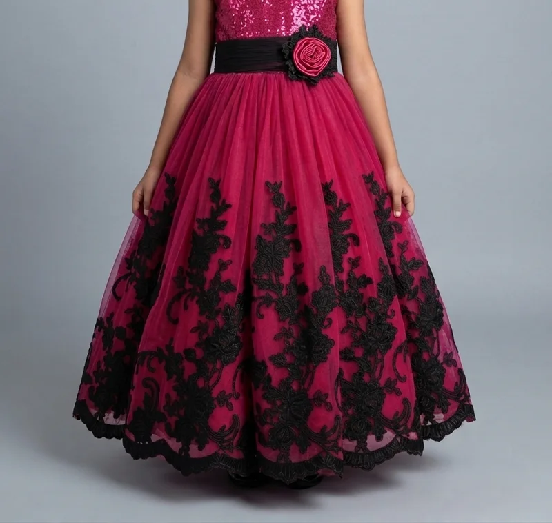 Magenta Blossom Ball Gown